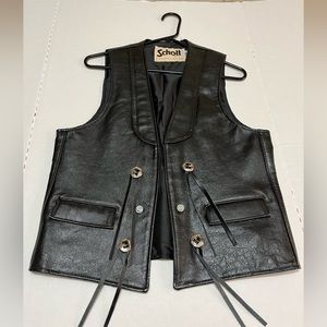 Vintage Schott Leather Motorcycle Vest Size M
